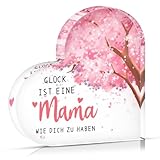Surhik Muttertagsgeschenk für Mama, Herzförmige Acryl Heimdekoration, Muttertagsgeschenke für Mama Oma Frauen, Muttertag Geschenk zum Muttertag Geburtstag Weihnachten
