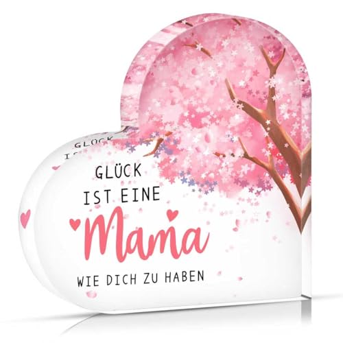Surhik Muttertagsgeschenk für Mama, Herzförmige Acryl Heimdekoration, Muttertagsgeschenke für Mama Oma Frauen, Muttertag Geschenk zum Muttertag Geburtstag Weihnachten