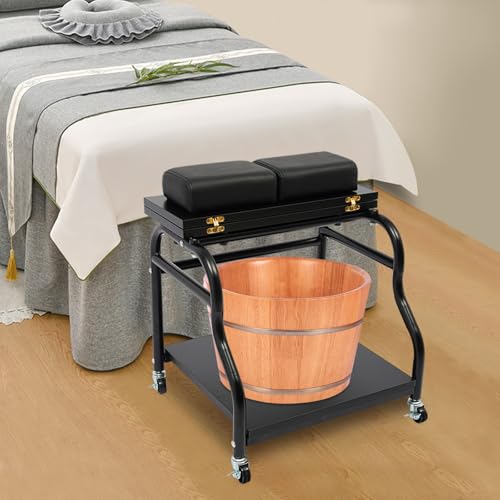 Carrito plegable para spa de pies 2 niveles negro miniatura 2