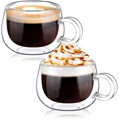 glastal Insulated Double Wall Glass Espresso Cups 2 Pack Cover