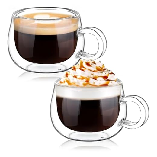 glastal set van 2 dubbelwandige 120 ml koffieglazen, theeglazen met handvat, borosilicaatglas, koffiekopjes, dubbelwandige glazen, koffiemokken, ideaal voor cappuccino, ijsthee, melk, sap, bier