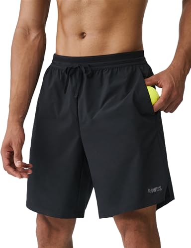 K-Swiss Men's Athletic Workout Shorts with Pockets - Lightweight Breathable Tennis Running Gym...