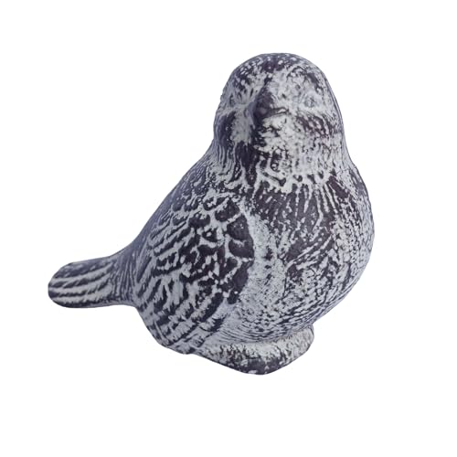 ZYHARUKO Estatua de pájaro de jardín hecha a mano con acabado envejecido para patio, balcón o patio trasero, decoración vintage de hierro