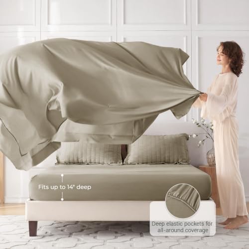 Image of MUXHOMO 5 Pieces Twin XL Comforter Set, Seersucker Bed in a Bag Twin XL Size, All Season Luxury Bedding Set with Comforter, Flat Sheet, Fitted Sheet, Pillowcase & Sham, Linen