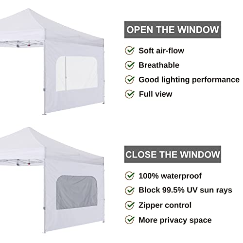 Image of COOSHADE SunWall with Netting Window for 8x8 Pop up Canopy Tent, 1 Pack Sidewall with Window Wall Only (White)