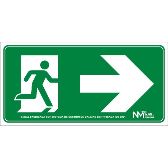 Señal de salida Puerta Derecha (solo pictograma) luminiscente SEKURECO