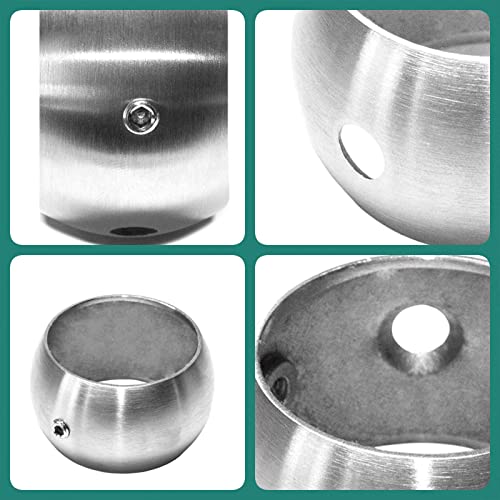 PRIOstahl Kugelring Handlaufhalter Rundrohr Stütze Halter Rohrhalter Ring Handlaufstütze - 4 x Ring Ø 42,4mm für Handläufe Treppengeländer Geländerbau Balkon Terasse aus Edelstahl V2A