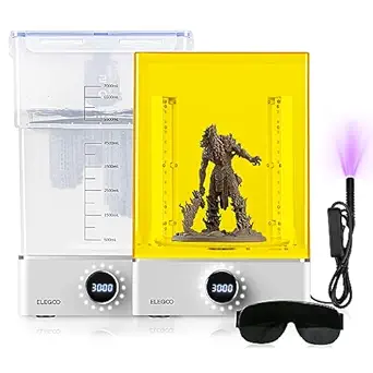 ELEGOO Mercury XS Bundle with Separate Wash and Cure Station for Large Resin 3D Printed Models, Compatible with Saturn and Mars LCD 3D Printers, with a Handheld UV Lamp