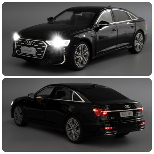 Modelo Audi A6L 1:18 BDTCTK con sonido y luz negro miniatura 6