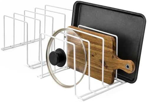 Stock Your Home Kitchen Cabinet Organizer, White (2 Pack) Steel B...