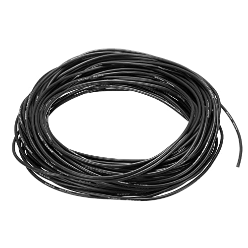 Fil de cuivre étamé 20 AWG haute température en silicone résistant noir Meccanixity 15 m
