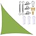 1 Pièces Toile Ombrage Résistant à L'eau, Voile d'ombrage Protection Rayons UV, Voile d'ombrage Triangulaire, Avec Accessoires de Montag, 3 x 3 x 3 m, pour Extérieur Jardin Terrasse(Vert)