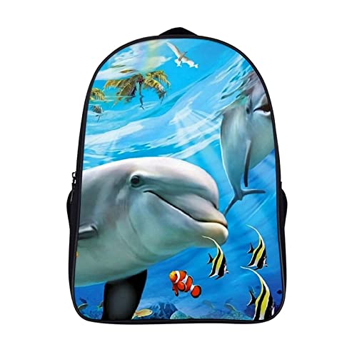 Sac à dos scolaire dauphin 3D ergonomique et imperméable cartable enfant grand volume