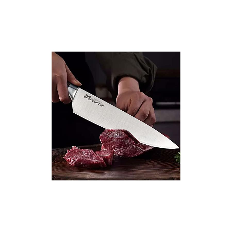 KANKIKUSUI-Sharp-Chef-Knife-8-inches-Cutting-Cooking-Kitchen-Knife-High-Carbon-Steel-Sharp-Knives-Professional-Meat-Knife-with-Ergonomic-Handle-with-Premium-Gift-Box KANKIKUSUI Sharp Chef Knife 8 inches Cutting & Cooking Kitchen Knife - High Carbon Steel Sharp Knives Professional Meat Knife with Ergonomic Handle, with Premium Gift Box