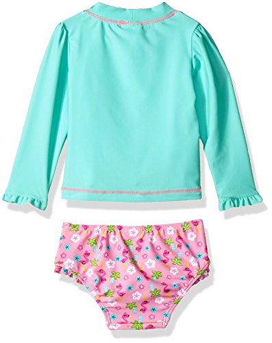 Image of KIKO & MAX Girls Swim Suit Set with Long Sleeve Rashguard Swim Shirt