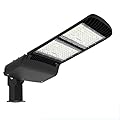 LED Parking Lot Lighting 300w, 40500lm LED Shoebox Light, Commercial Area Light Fixture 5000K, Type III Distribution LED Street Light, Outdoor IP66 Security Lighting, Slip Fitter Pole Light (300W)