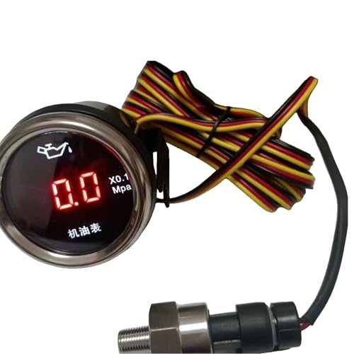 センサー付き油圧計 1/8NPT 赤色LED デジタル油圧計 点滅アラーム 車 ヨット用 簡単なインストール