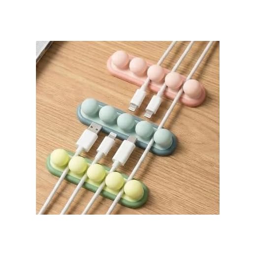 3 Pack Cute Pea Silicone Cable Clips - USB Cord Organizer Charging Cable Holder - Wire Management for Car Office Desk Nightstand - Adhesive Cord Clips for Type C Lightning USB Computer Wires