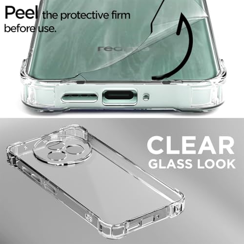 Image of Fashionury 3D Raised Transparent Crystal Clear Back Cover for Realme P3 Pro 5G | Shockproof Design | Anti-Slip Grip | Camera Protection | 360 Degree Protection Mobile Case