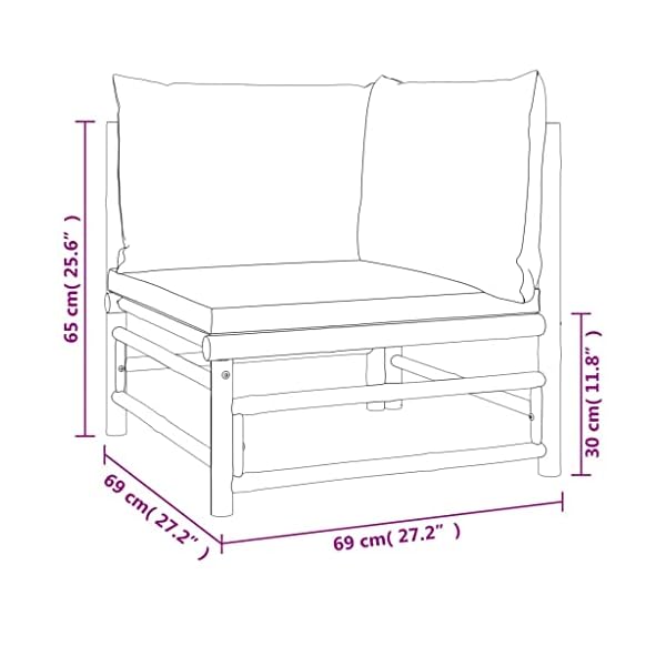 Bambus Garten-Lounge-Set 9-teilig Taupe
