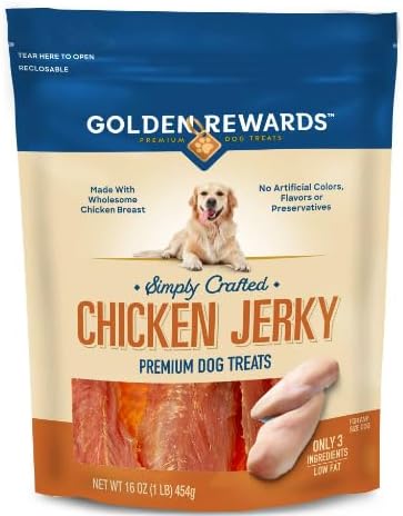 Generic Golden Rewards Chicken Flavor Premium Dry Jerky Treats for All Dogs, 16 oz
