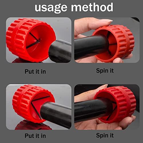 Image of 1 /4 Inch to 1 Depth Gauge and Pipe Deburring Tool Kit 2 Pack Inner-Outer Reamer Pipe Tubing Chamfer Tool Copper Reamer for PVC, PPR, Copper, Brass, Aluminum Pipe
