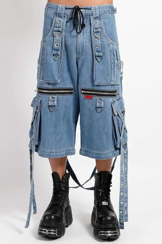 Denim X Strap Pants [Light Blue]4