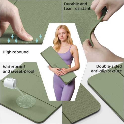 Image of Foldable Yoga Mat (12mm) Exercise Mats for Home Workout,Comfortable and Durable,Thick-Portable Folding Mat,Non Slip,Pilates Mat Thick,Outdoor Use,Meditation,Travel,Camping(71 inchx24 inch x0.47 inch)