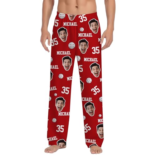 Personalized Pajamas Pants With Face Photo, Custom PJ Bottom Pants, Customized Gifts For Men Women Husband Wife Dad Mom