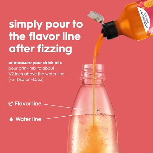 Image of Sodastream Bubly Burst Peach Mango New Pour Bottles, 14.9 FL OZ (Pack of 4)