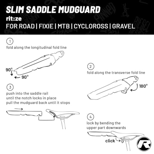 Riesel Design - Slim Rear Saddle Mudguard - Girl Bella - for Road, Fixie, MTB, Cyclocross and Gravel Bikes - Easy Installation, No Tools Required - rit:ze