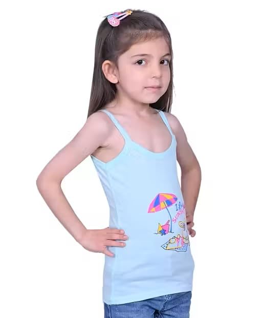 Image of Girls Kids Cindrella & Friends Printed Girl Vest| 100% Cotton| Skin Friendly | Lightweight | Sleeveless Design | Best for School Girls Pack of 6 - Assorted