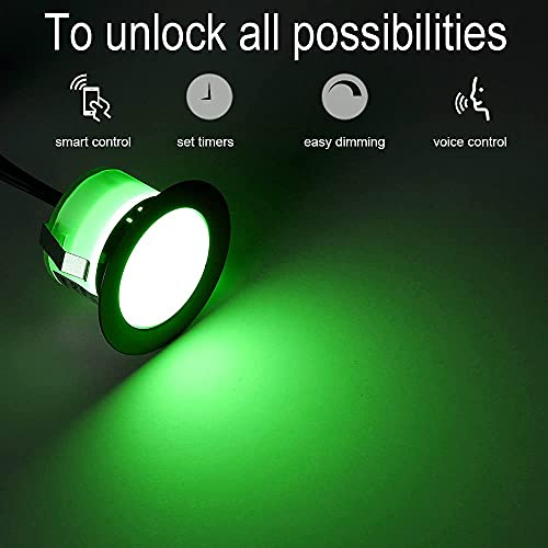Sumaote Led Deck Light Kit, 30Pcs Φ1.22 Wifi Smartphone Control Low Voltage Recessed Rgbw Deck Lighting Waterproof Outdoor Stair Patio Path Soffit Decoration For Alexa,Google Home,Black #TOP1