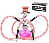 GStar 11" Premium 2 Hose Hookah Complete Set - Mini Pumpkin Hookah Glass Vase - Pick Your Color (Hot