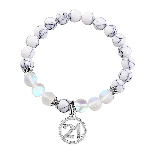 Image of FUSTMW 21st Birthday Bracelet Gift Happy 21st Birthday Gifts for Her 21 Years Old Jewelry Inspirational Gifts (21st bracelet)