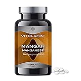 VITOLAMIN MANGAN 365 Natürliche Tabletten - Stärkt das Bindegewebe, verleiht den Knochen...