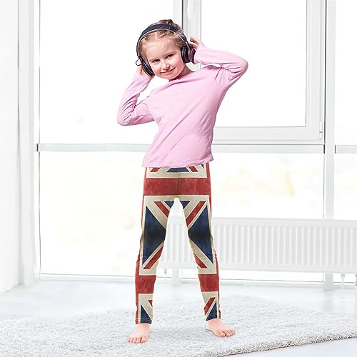 Wusikd British Flag Girls' Leggings Toddler Doodles Kids Yoga Pants Dance Active Tights 4T Multi4