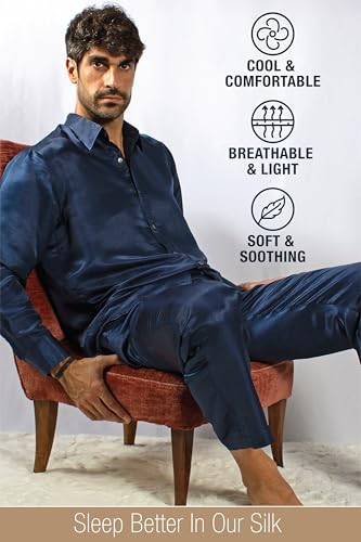 Luxury Artisan Silk Pajamas For Men, Pure Mulberry Silk 27 Momme Mens PJs2