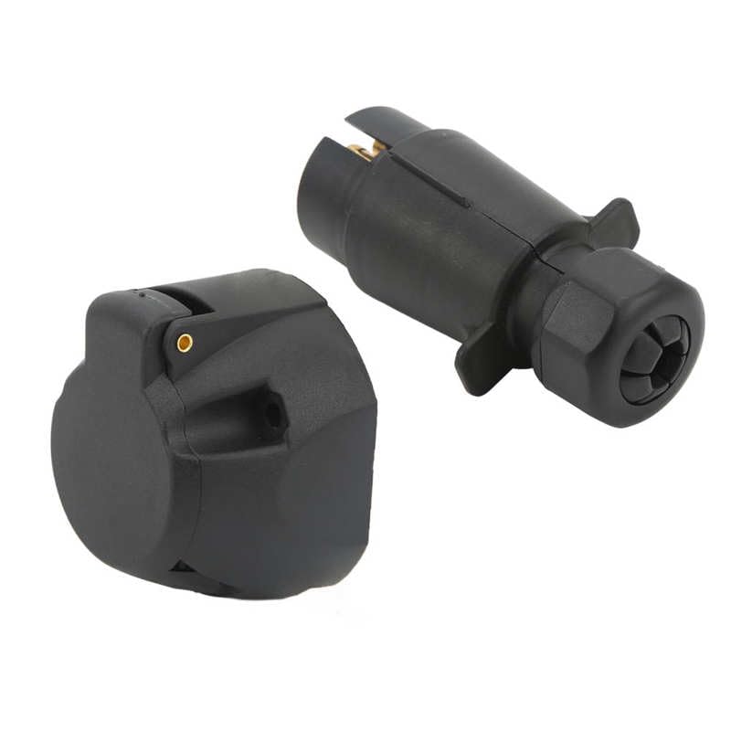 7 Pin Wire Connector Trailer Plug Socket ABS Housing with Mounting Parts for Vehicle Wiring