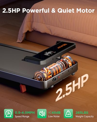 Image of TREAFLOW Treadmill with 0-25% Auto Incline, 3.5 HP Folding for Home Running, 10.0 MPH Max Speed, 300 lbs Weight Capacity, Bluetooth Speaker.