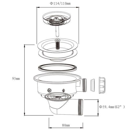Colador para desagüe de fregadero Talea 114mm miniatura 5