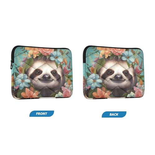 Funda para laptop con diseño de perezoso y flores 13-14 pulgadas miniatura 2