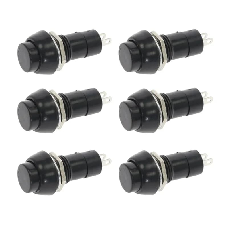 REES52 PBS-11B 12MM 2PIN Momentary Self- Reset Round Plastic Push Button Switch Colour Black Pack of 10-image-23
