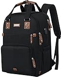 Laptop Backpack for Women Men,Large Capacity 15.6 Inch Computer Work Bag with USB Charging Port,TSA Airline Approved Travel Business Backpacks Teacher Nurse Purse Water Resistant Casual Daypacks,Black