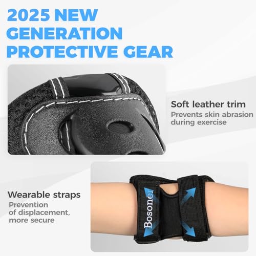 Image of BOSONER Kids /Youth Knee Pad Elbow Pads Guards Protective Gear Set for Roller Skates Cycling BMX Bike Skateboard Inline Skatings Scooter Riding Sports