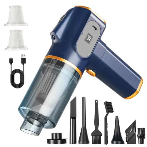 La Mejor Selección de Mini Aspiradora - los más vendidos. 44 YUDSKU Aspiradora de Mano Inalambrica, 2 en 1 Aspiradora para Auto y Bomba de Aire Eléctrica con Pantalla LED, Linterna y HEPA Filtro Lavable, 10000pa Aspiradora portatil para...