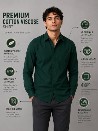 Image of Appel Touch Men's Cotton Blend Formal Shirt Full Sleeves