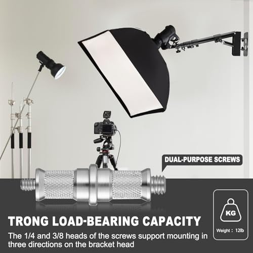 Image of LOMTAP Ring Light Wall Mount Adjustable 45.7 inch Boom Arm Stand for Photography Lighting Studio, Camera Triangle Wall Mount, Sturdy Alloy Support for Salon, Tatto Light, Barber Shop, Strobe