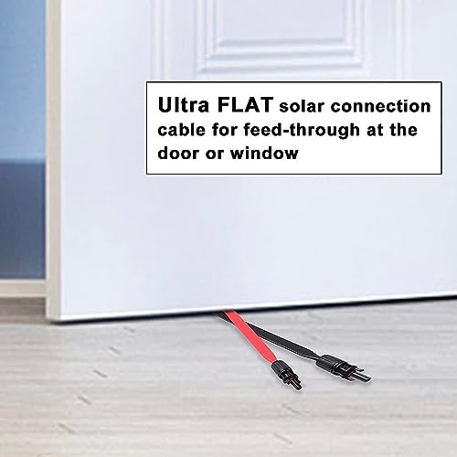 Solarkabel Fensterdurchführung 50cm Kabel Wasserdicht PV Kabel 1 Paar,Fensterdurchführung Solarkabel Kupferkabel Verzinnt 6 mm² für Balkonkraftwerk