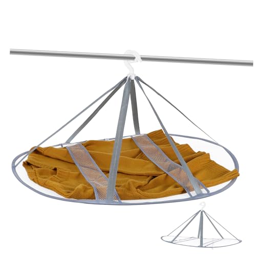 Warmhm Séchoir À Linge Plat en Maille Suspendu Pliable avec Sangles De Fixation Filet De Séchage Léger pour Vêtements Délicats Pulls Camping Et Usage...